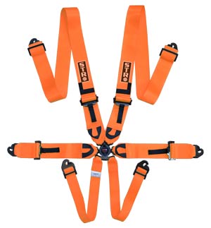 6-Point Race Harness 3&quot; Straps (2029) - Orange Fluorescent