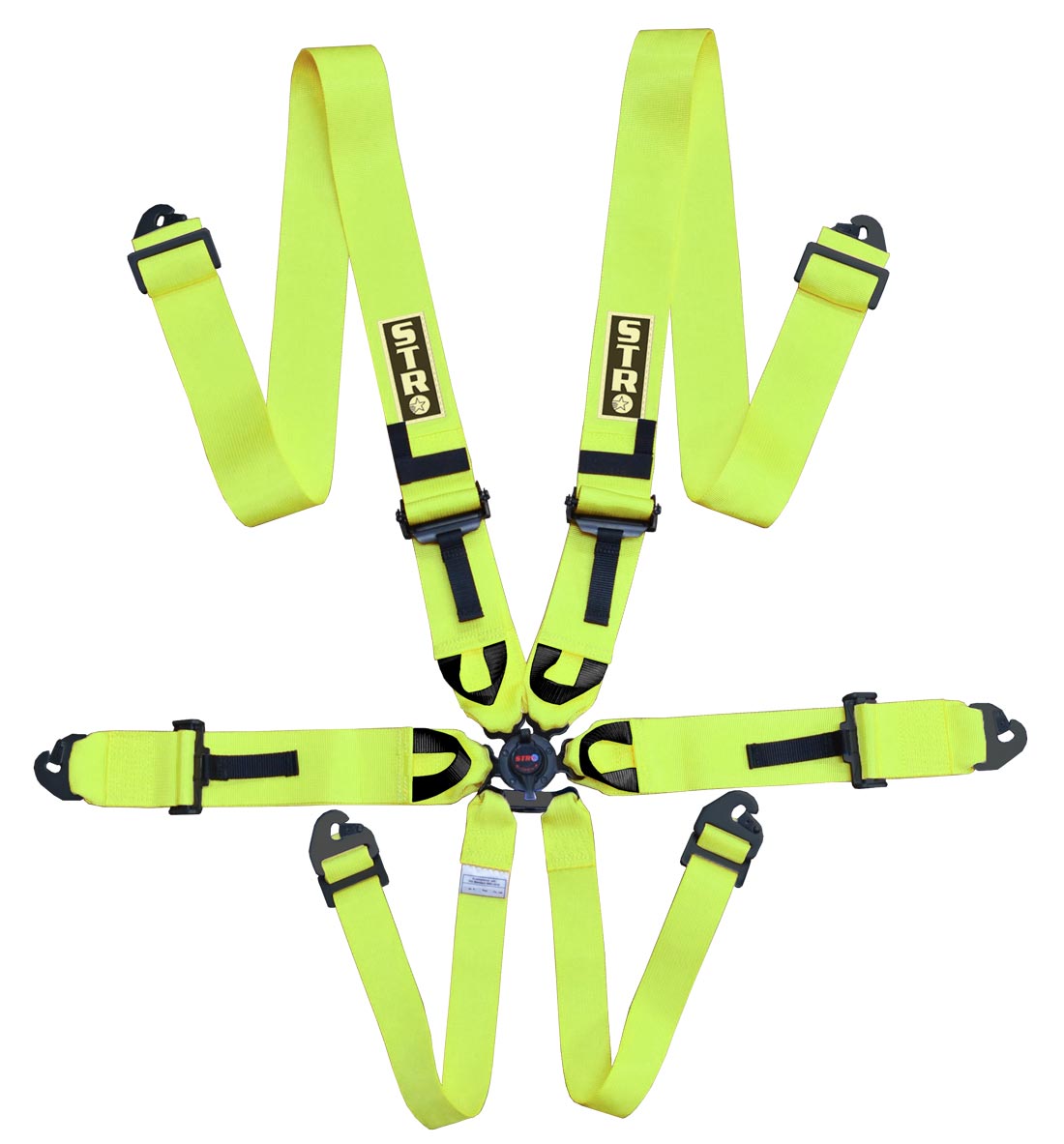 6-Point Race Harness 3" Straps (2030) - Yellow Fluorescent
