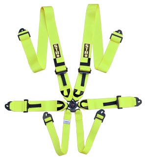 6-Point Race Harness 3&quot; Straps (2029) - Yellow Fluorescent