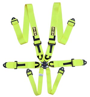 6-Point Race Harness 3&quot; Straps (2030) - Yellow Fluorescent
