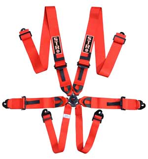 6-Point Race Harness 3&quot; Straps (2030) - Red