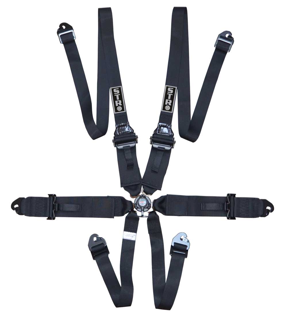 6-Point FHR Race Harness, 3" to 2" Straps (2026) - Black