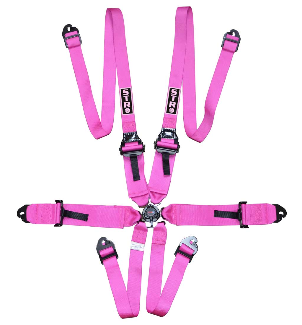 6-Point FHR Race Harness, 3" to 2" Straps (2026) - Pink