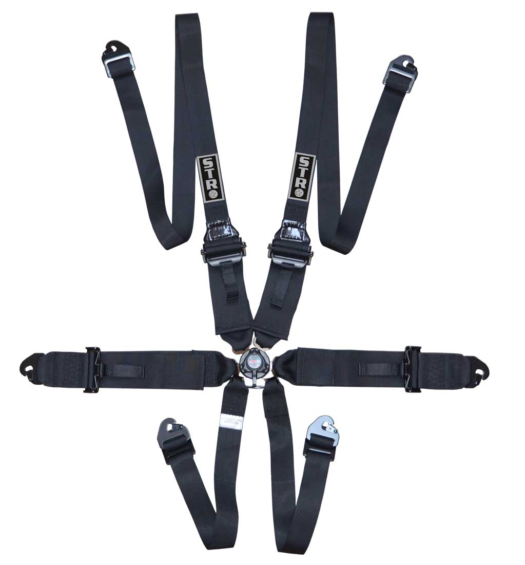 6-Point FHR Race Harness, 3" to 2" Straps (2027) - Black