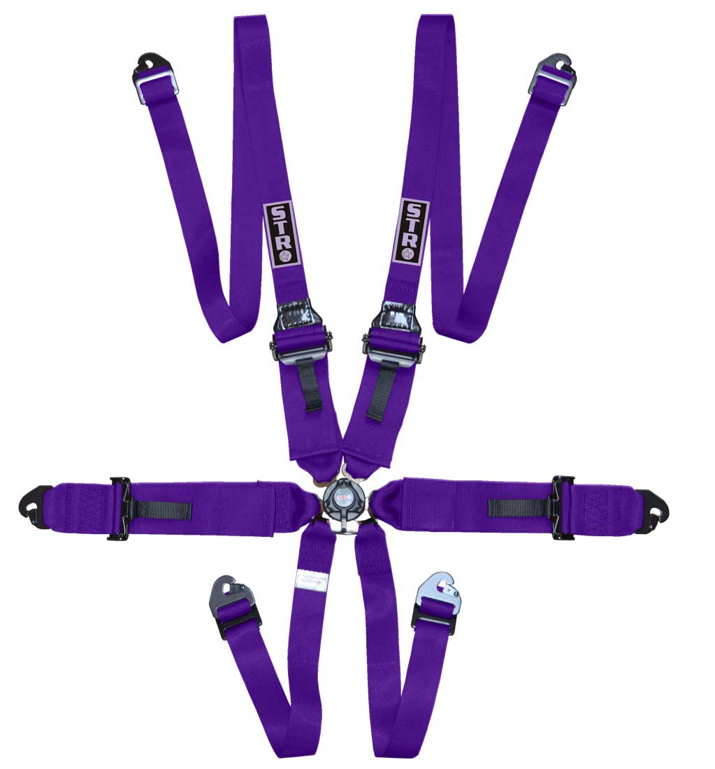 6-Point FHR Race Harness, 3" to 2" Straps (2027) - Purple