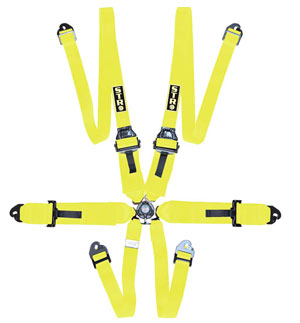 6-Point FHR Race Harness, 3&quot; to 2&quot; Straps (2029) - Yellow