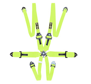 6-Point FHR Race Harness, 3&quot; to 2&quot; Straps (2030) - Yellow Fluo