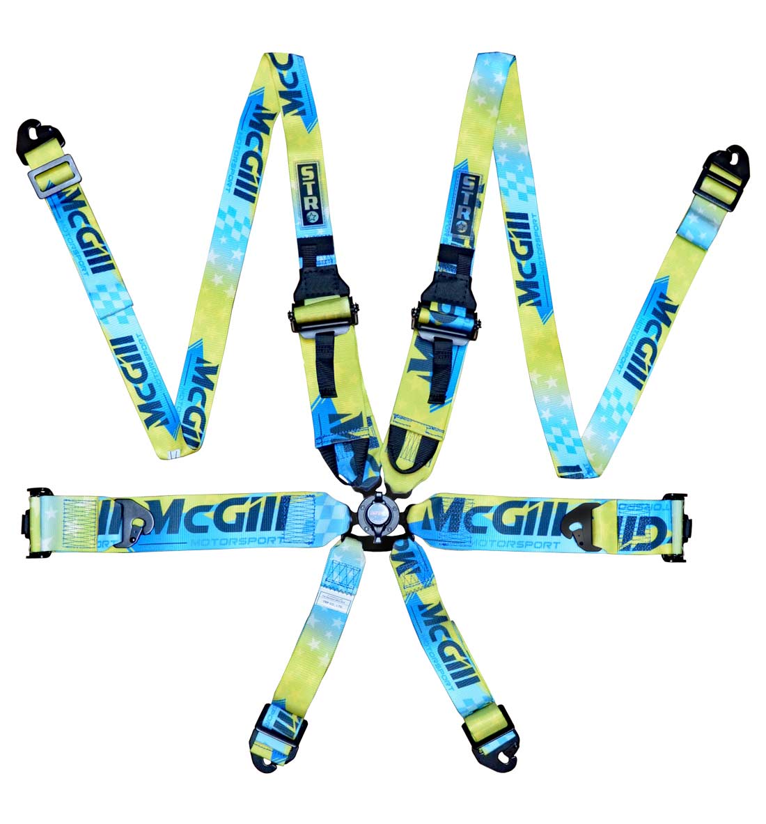 6-Point FHR Race Harness, 3" to 2" Straps (2028) - McGill Pattern