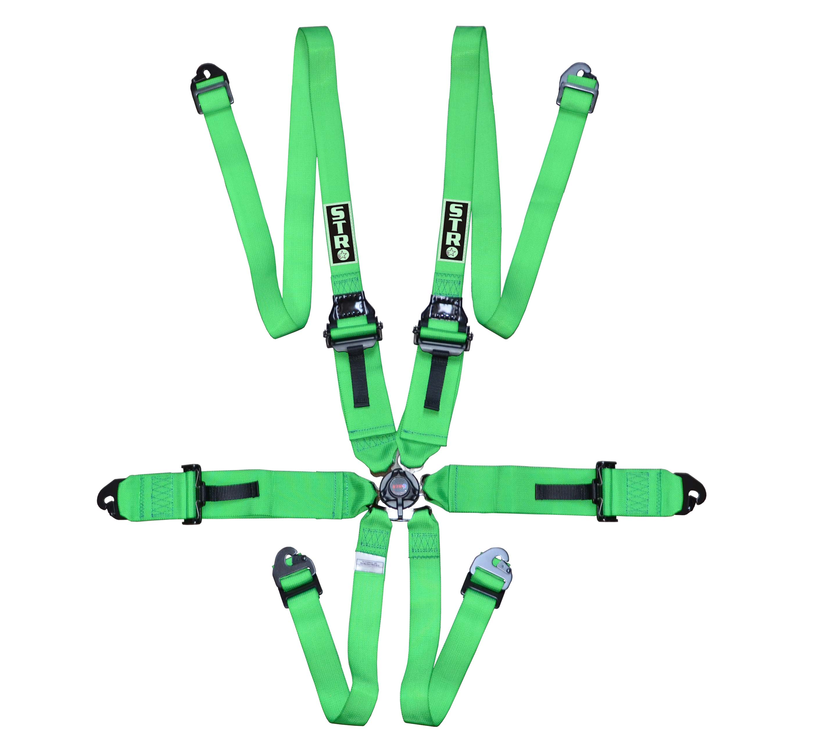 6-Point FHR Race Harness, 3" to 2" Straps (2030) - Green