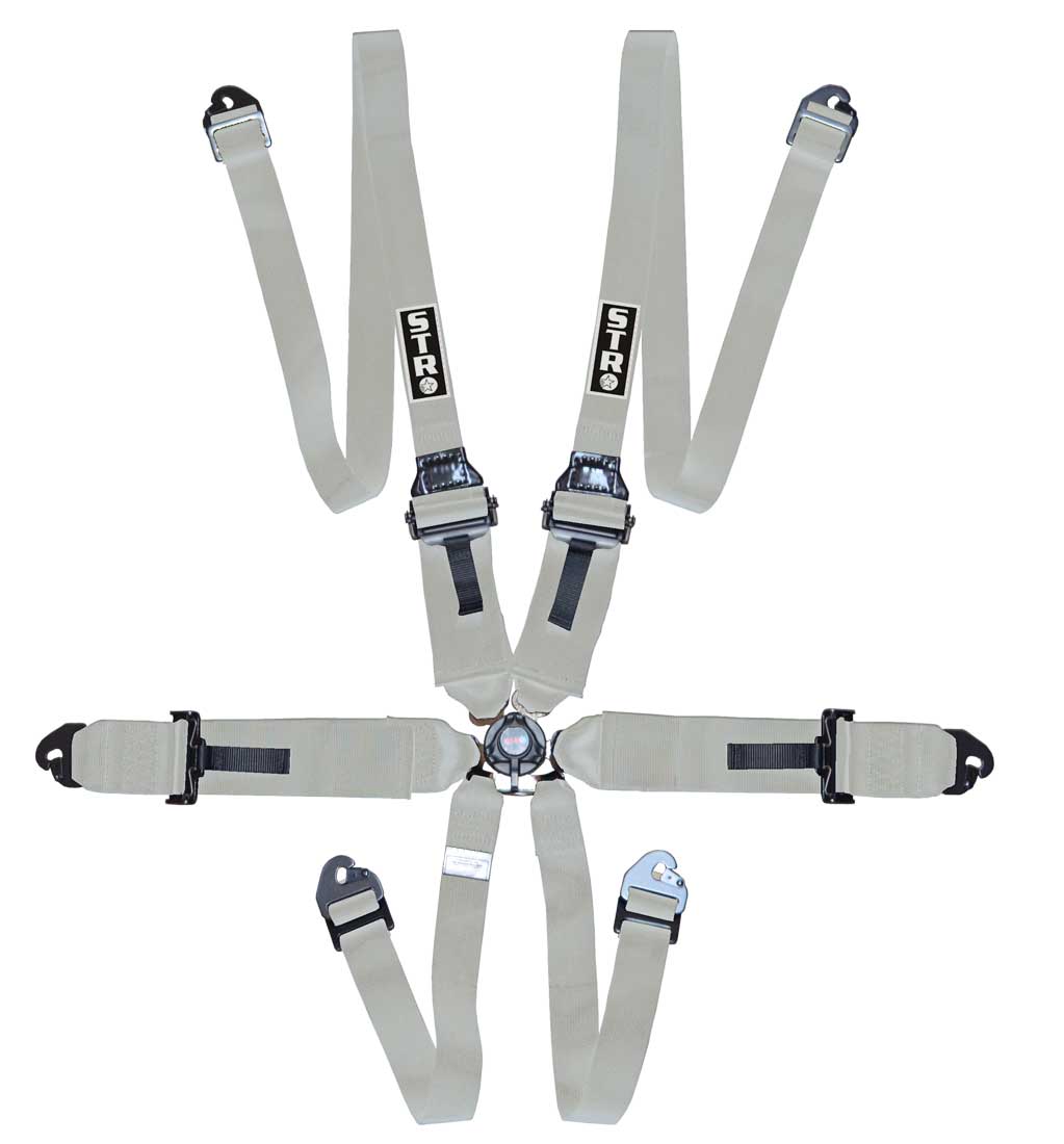 6-Point FHR Race Harness, 3" to 2" Straps (2030) - Silver