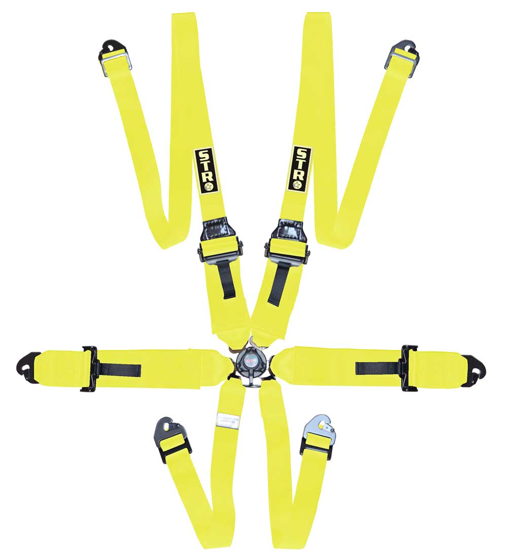 6-Point FHR Race Harness, 3" to 2" Straps (2030) - Yellow