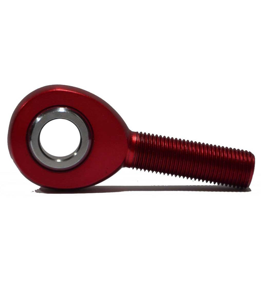 1/2" x 1/2" Left Hand Male Lightweight Aluminium Rod End Red