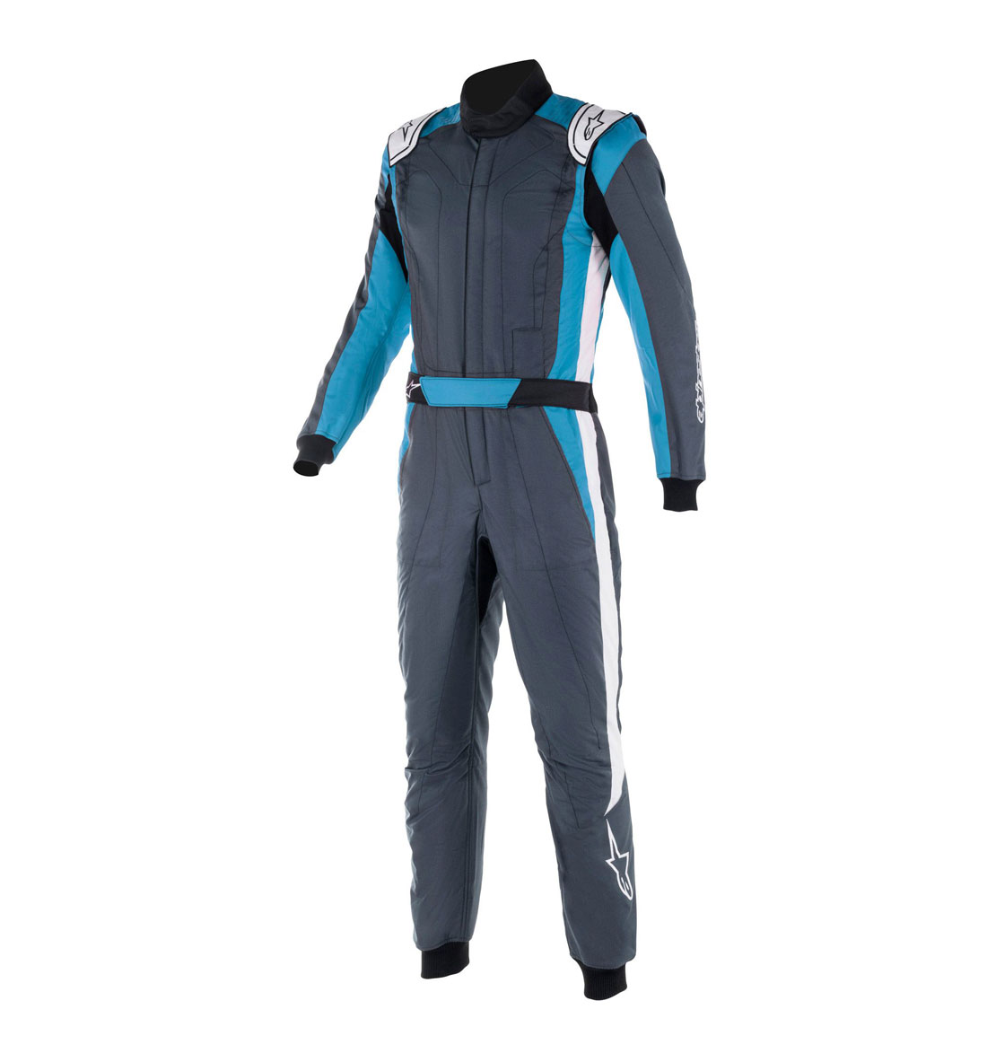 Alpinestars GP Pro Comp V2 Race Suit - Asphalt/Cyan/White