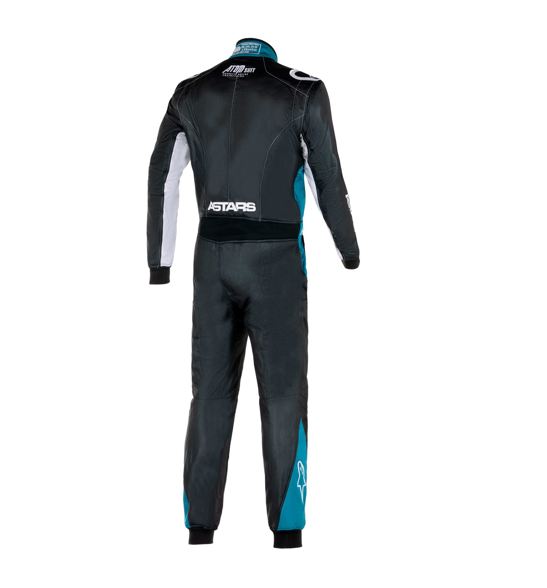 Alpinestars Atom Graphic 4 Youth Race Suit - Black/Silver/Blue