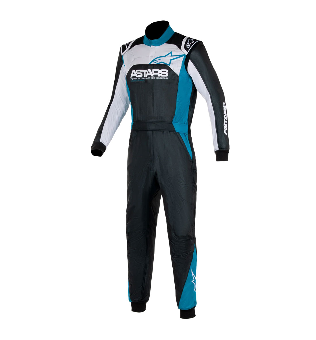 Alpinestars Atom Graphic 4 Youth Race Suit - Black/Silver/Blue