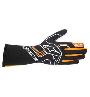 Alpinestars Tech-1 Race V3 Gloves - Black/Orange Fluo