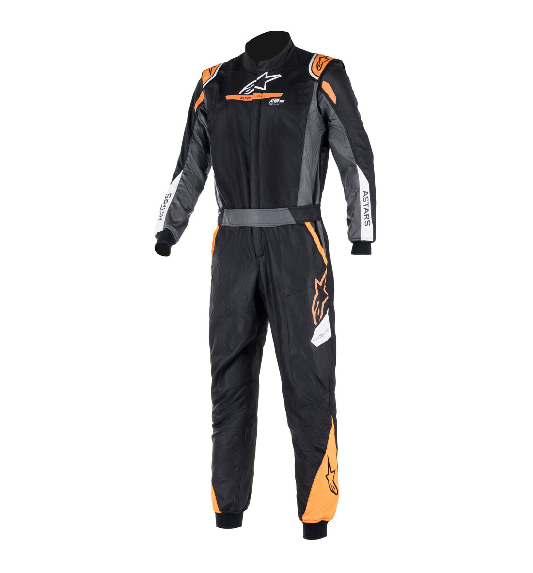 Alpinestars Youth Atom Race Suit - Black/Anthracite/Orange Fluo