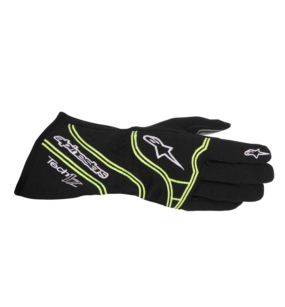 Alpinestars Tech 1-Z Gloves - Black/Yellow Fluo