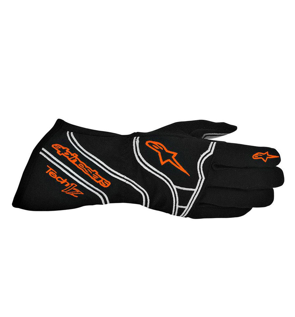 Alpinestars Tech 1-Z Gloves - Black/Orange Fluo