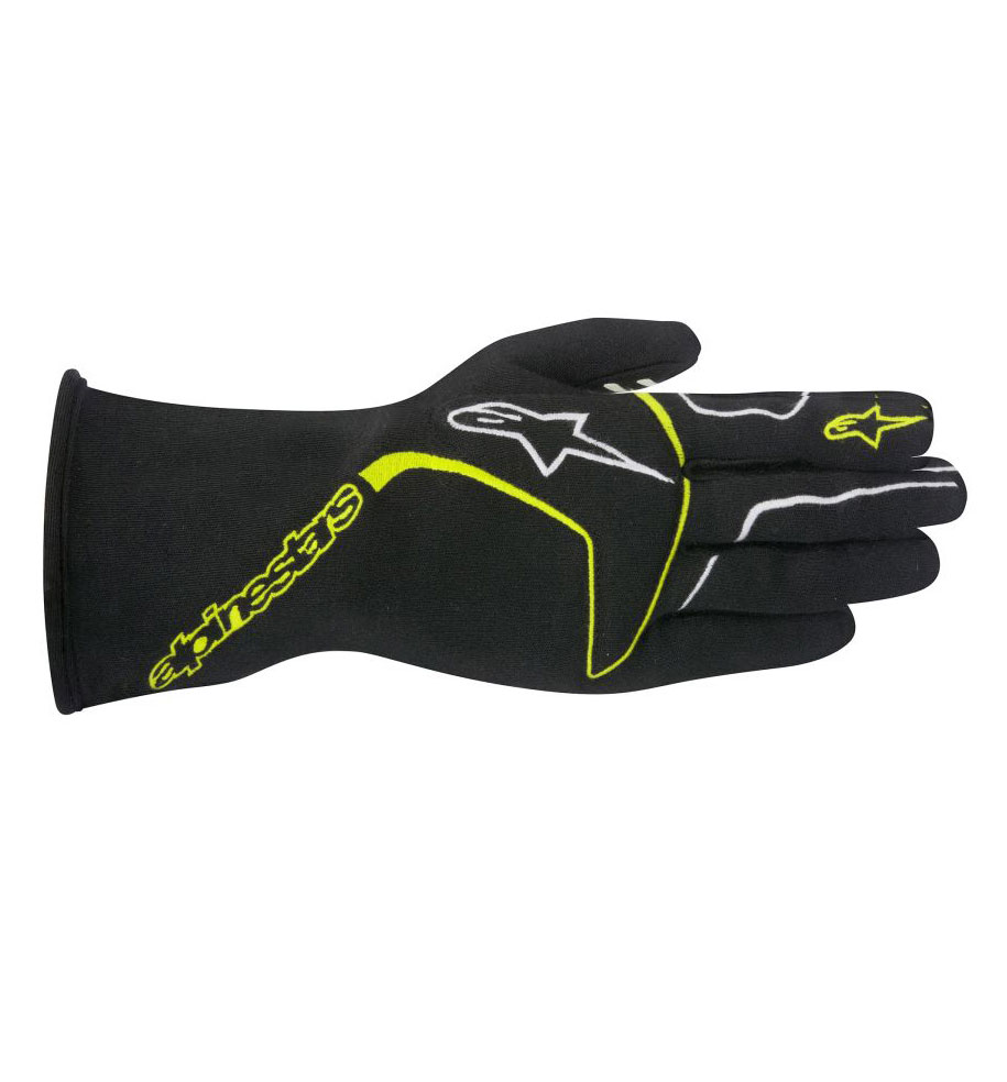 Alpinestars Tech 1 Race Gloves - Black/Yellow Fluo