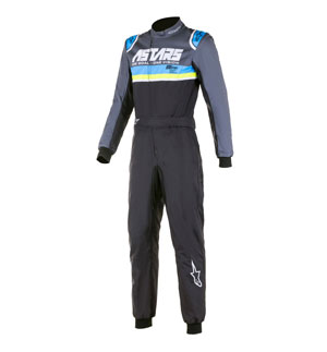 Alpinestars KMX-9 v2 GRAPHIC  Suit - Black/Cyan/Yellow Fluo