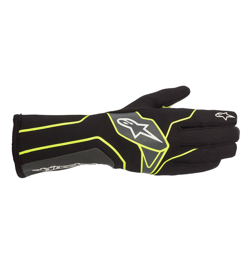 Alpinestars Tech-1 K V2 Gloves - Black/Yellow Fluo/Anthracite