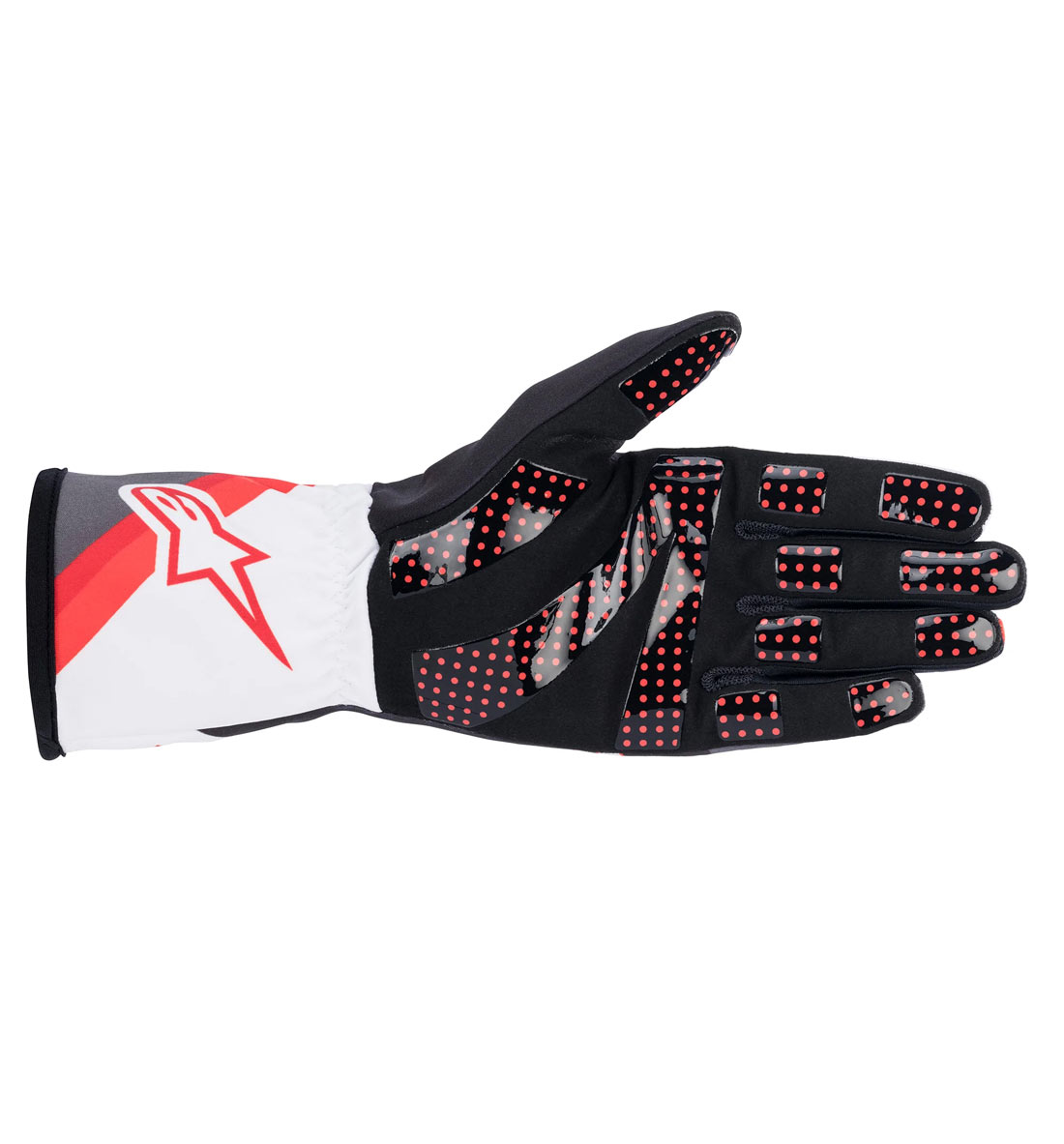 Alpinstars Tech-1 K V2 Graphic Gloves - Black/White/Anthracite/Red