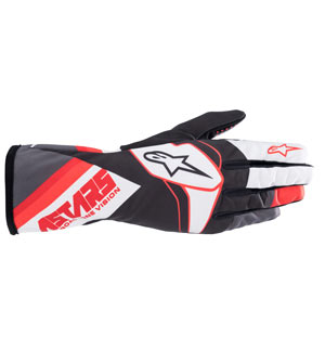 Alpinstars Tech-1 K V2 Graphic Gloves - Black/White/Anthracite/Red