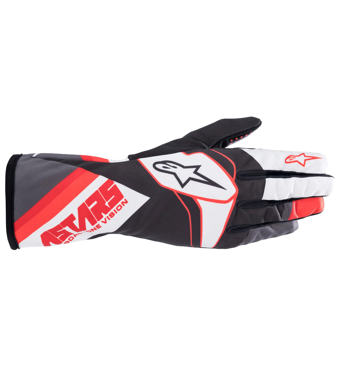 Alpinstars Tech-1 K V2 Graphic Gloves - Black/White/Anthracite/Red