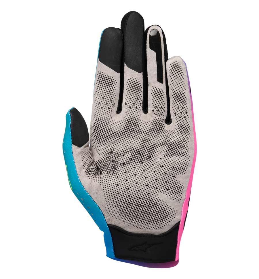 Alpinestars Sim Gloves Graphic 2 - Pink Fluo/Cyan/Black/Safety Yellow