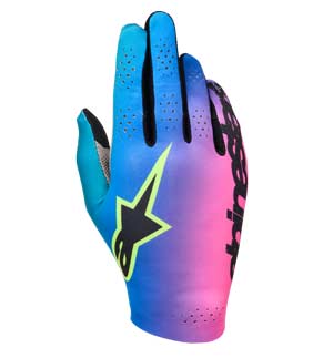 Alpinestars Sim Gloves Graphic 2 - Pink Fluo/Cyan/Black/Safety Yellow
