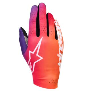 Alpinestars Sim Gloves Graphic 2 - Orange Neon/Purple/White