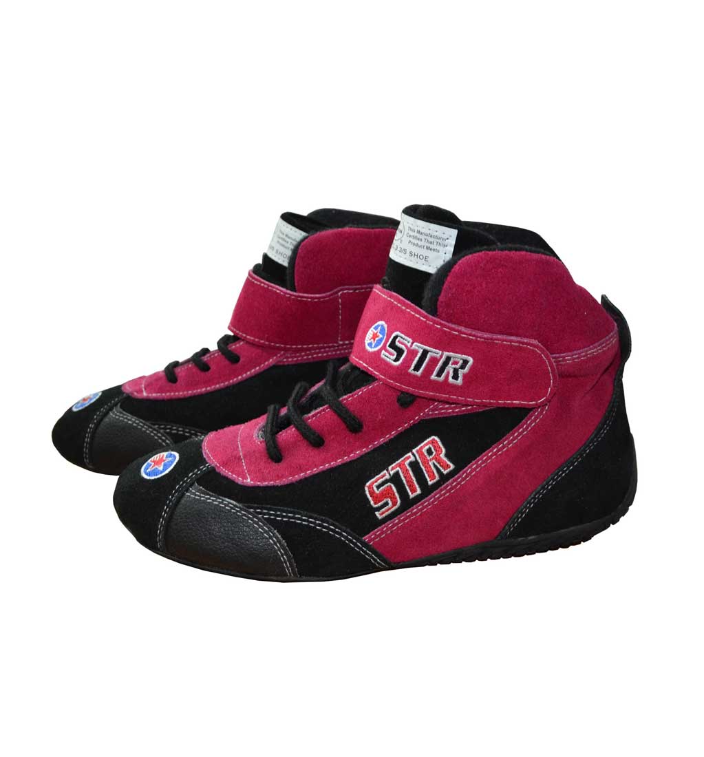 STR Youth 'Comfort' Race Boots - Black/Pink