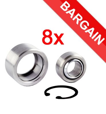 Pack of 8x 3/4&quot; Spherical Bearings, Housings and Circlips