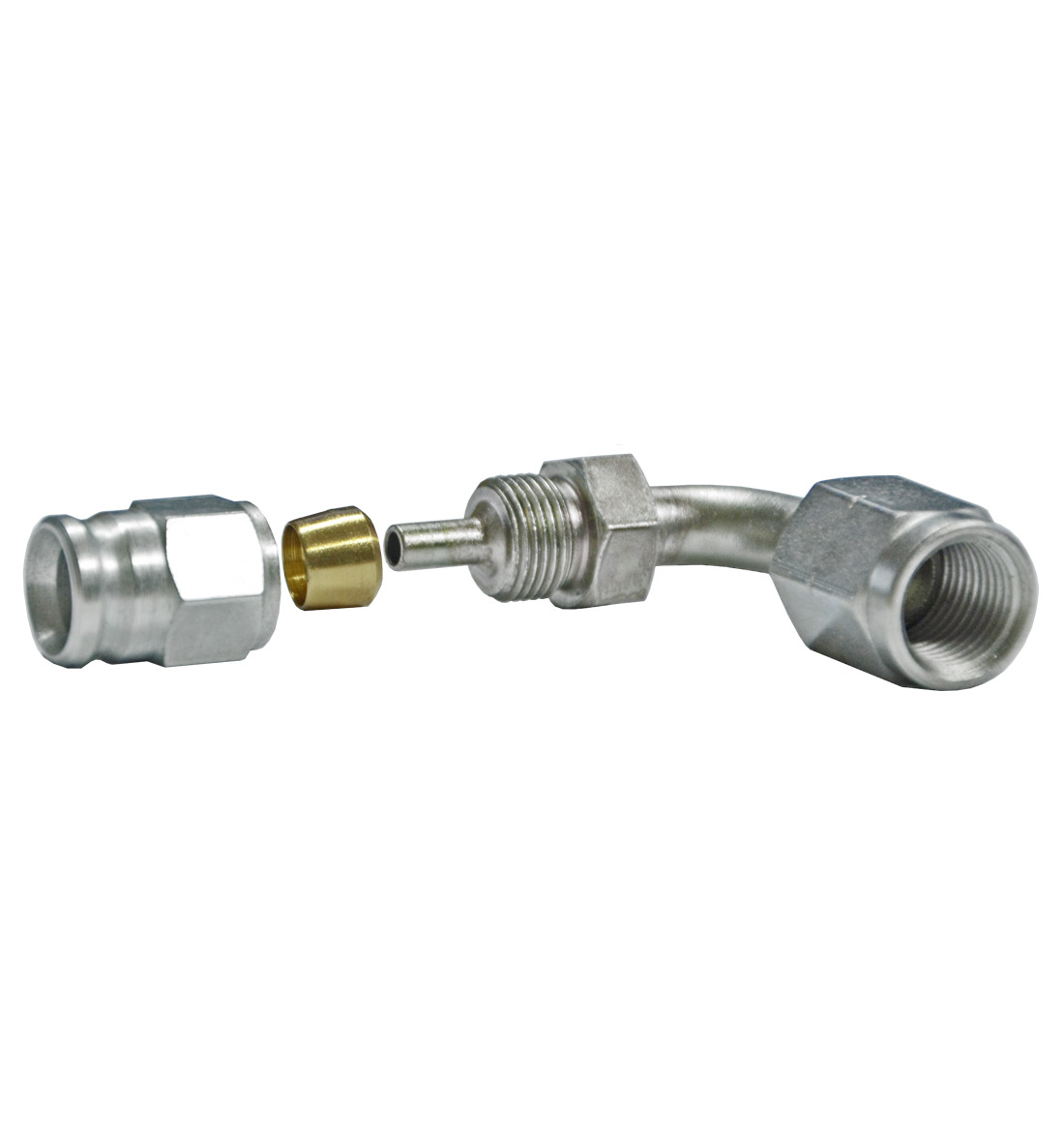 M10x1mm 90 Degree Female for AN-3 (3mm) - Zinc Plated