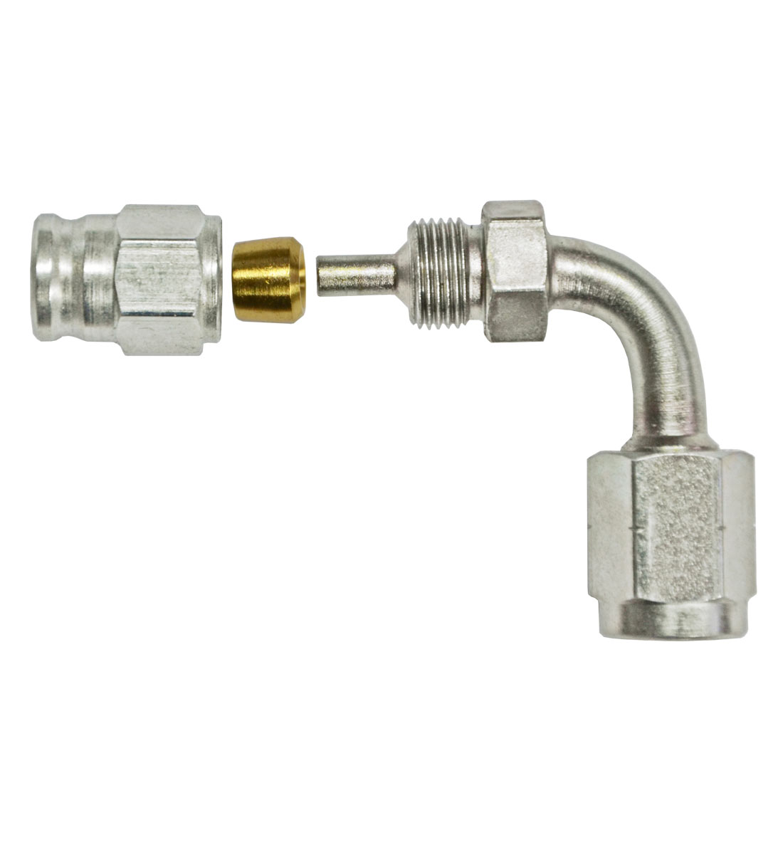 M10x1mm 90 Degree Female for AN-3 (3mm) - Zinc Plated