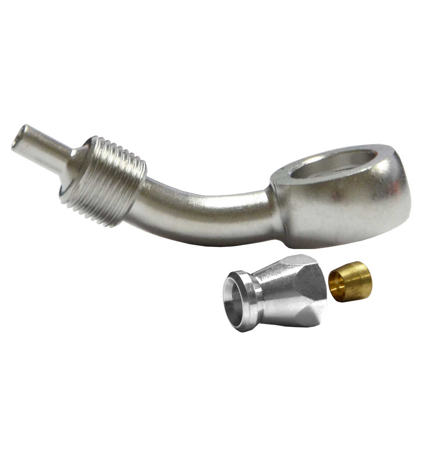 7/16" 45 Degree Banjo Fitting for AN-3 (3mm) - Zinc Plated