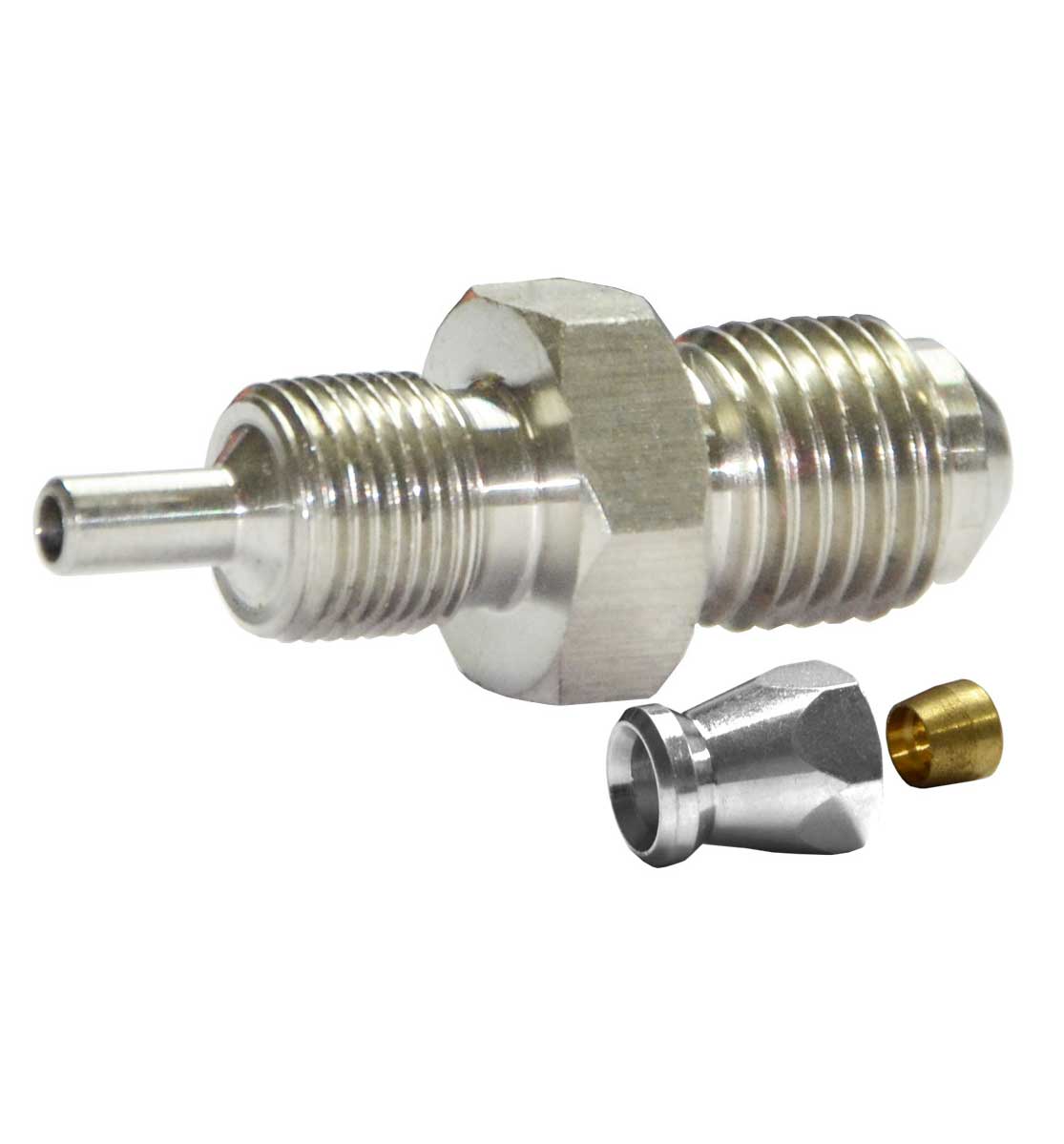 7/16" UNF Male Convex Fitting for AN-3 (3/16") - Stainless Steel