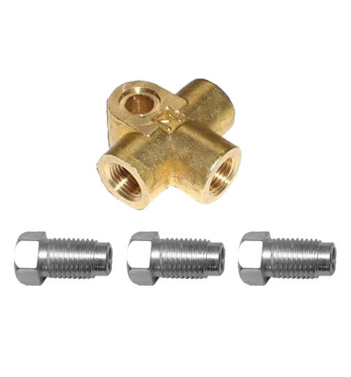 3/8" UNF Brass T-Piece with Brake Nuts