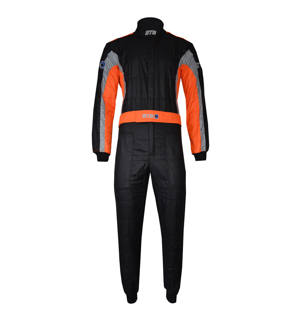 STR 'Club' Race Suit - Black/Grey/Orange Fluo