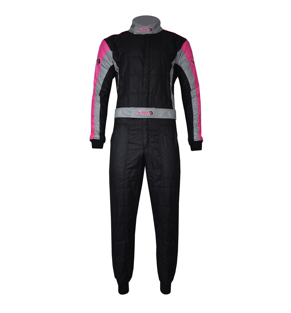 STR Youth 'Club' Race Suit - Black/Grey/Pink