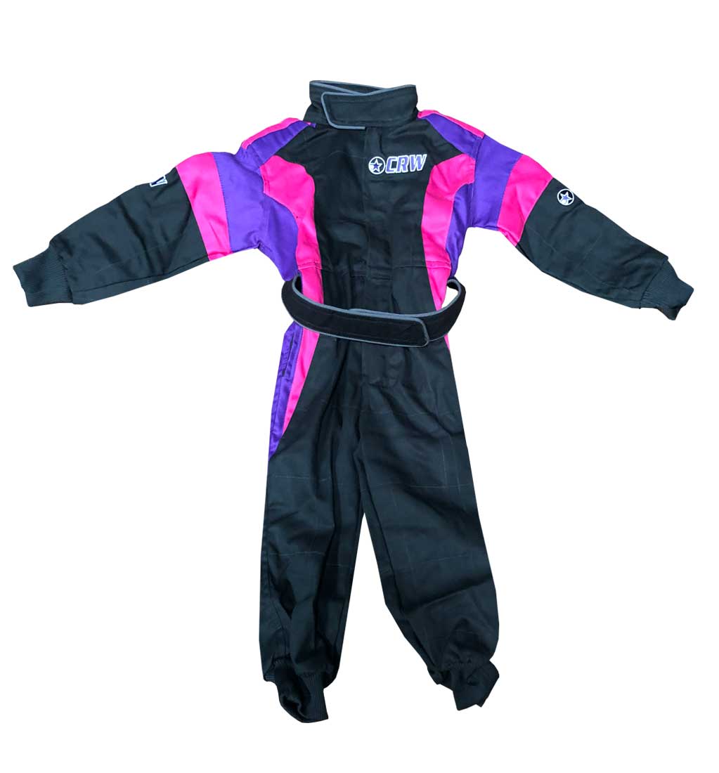 Kids Podium Pit Crew Suit - Black/Pink/Purple