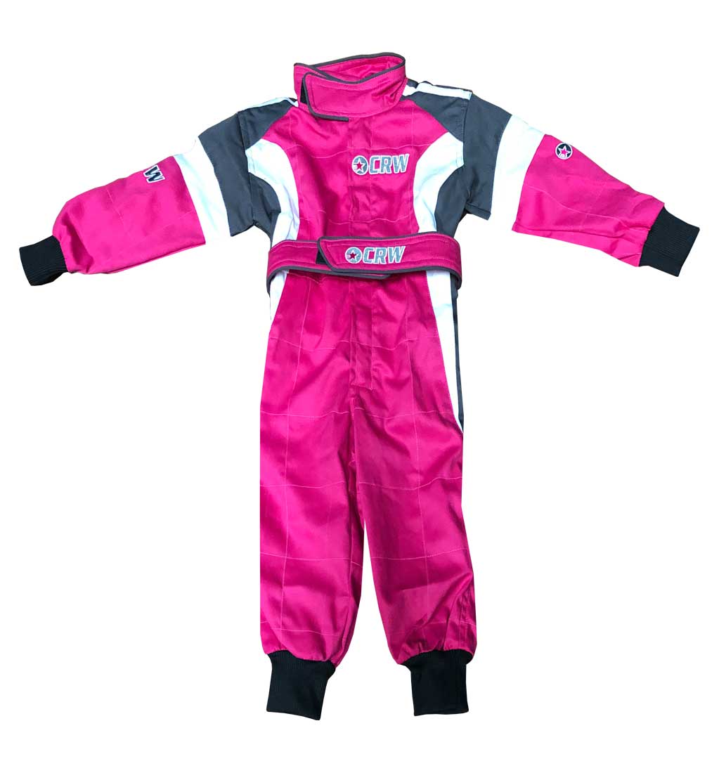 Kids Podium Pit Crew Suit - Pink/White/Grey