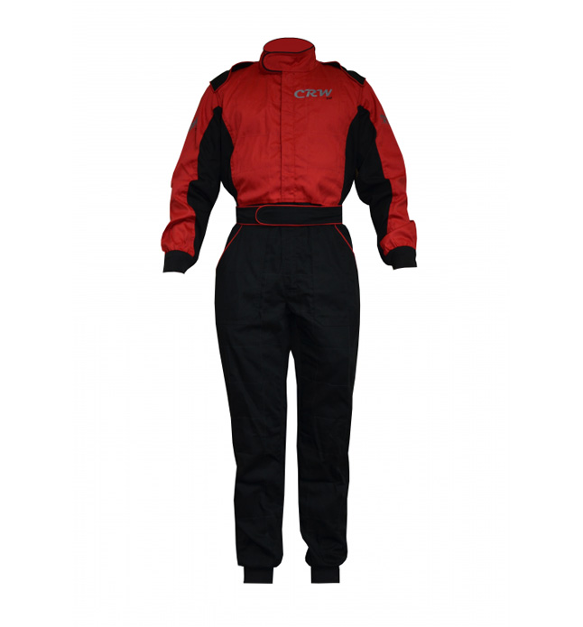 CRW 'Junior Pit Crew' Suit Black/Red 2XS