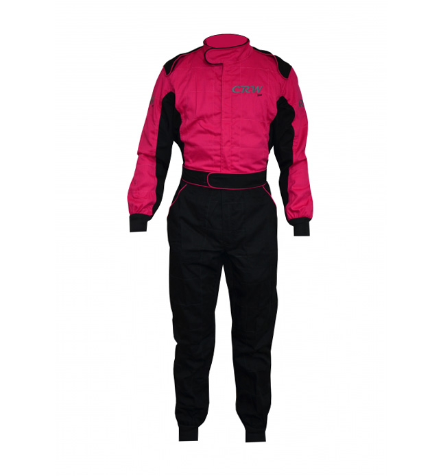 CRW 'Junior Pit Crew' Suit Black/Pink 6XS