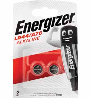 Energizer LR44 Button Battery - 1.5v (Pack of 2)