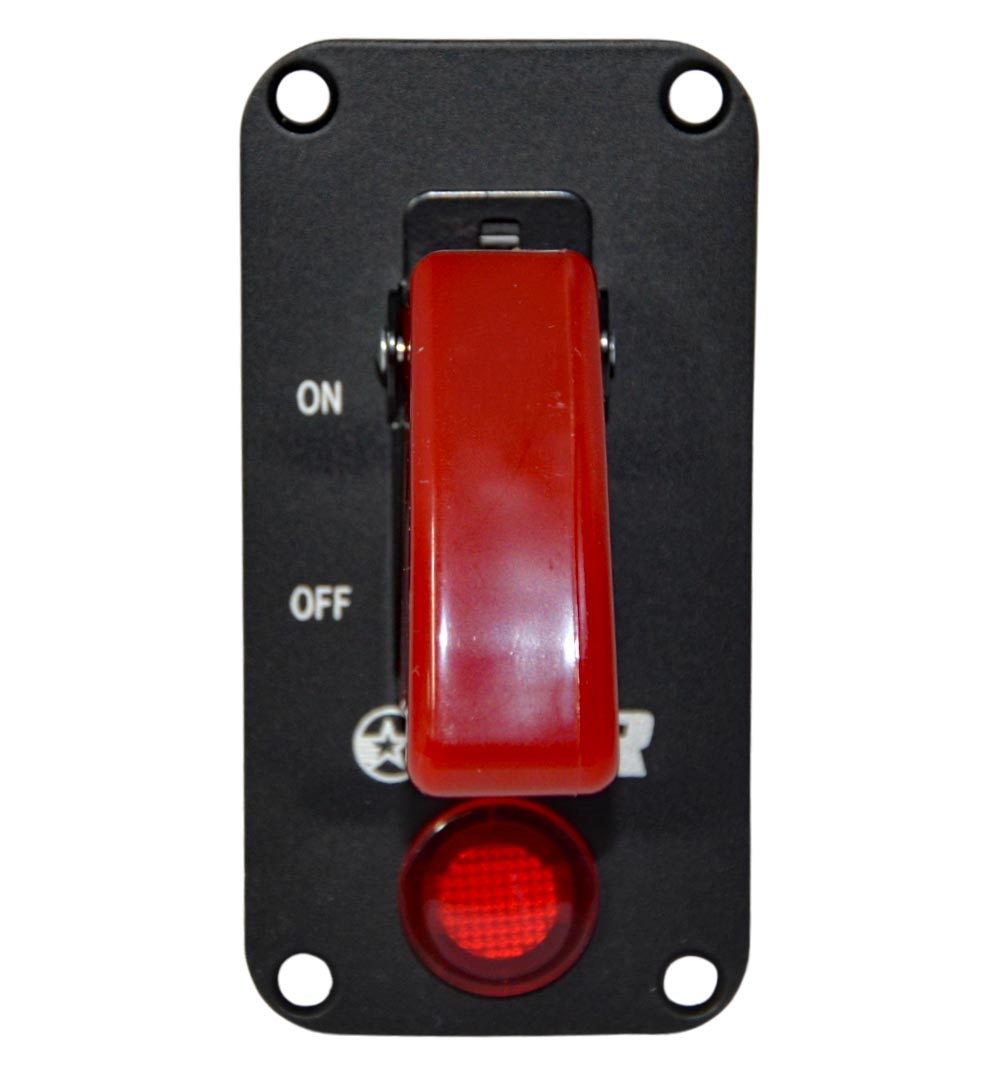 Aircraft Style Flip Switch Panel with Red LED - Single