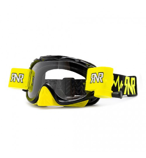 Buy RNR Black/Neon Yellow Hybrid XL Goggles ideal for Autograss and ...