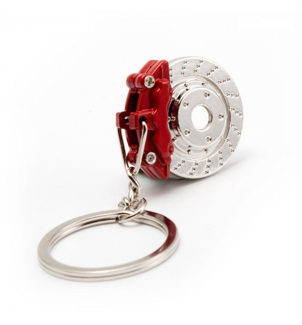 Brake Disc &amp; Caliper Keyring in Red