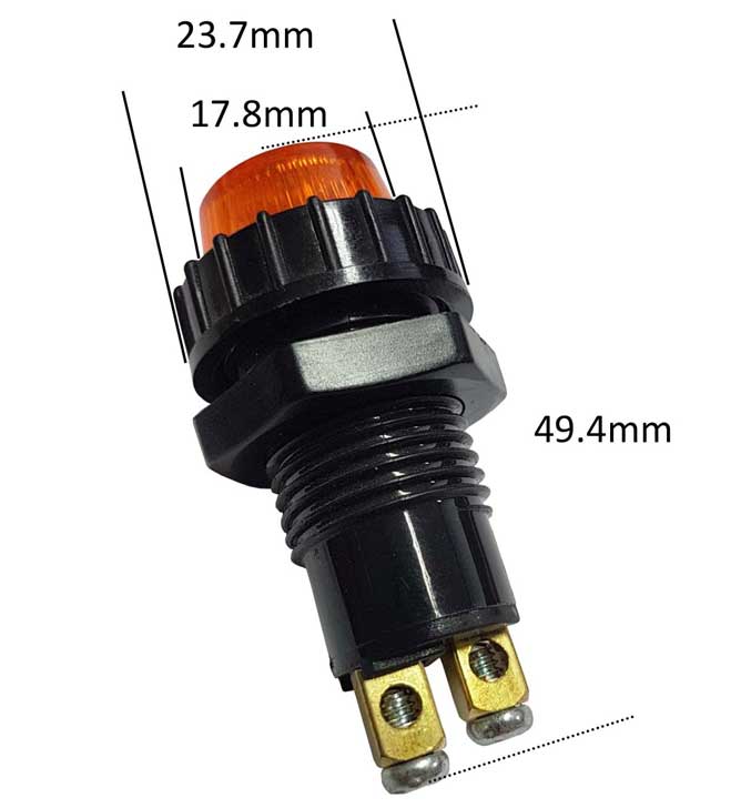 12v Warning / Indicator Lamp | Domed